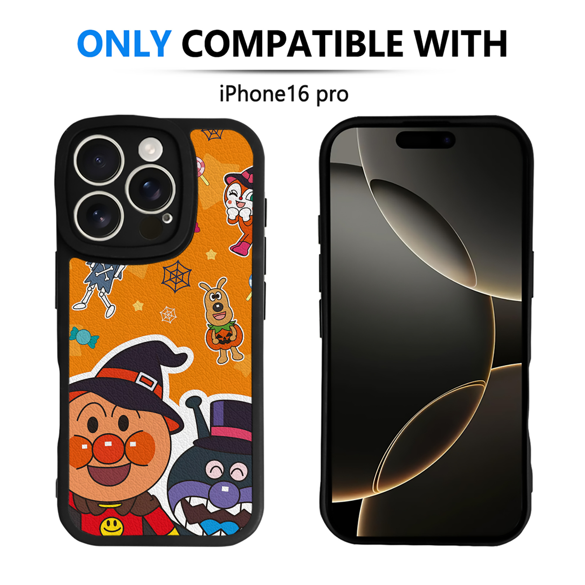 （画像用） アンパンマン Anpanman 【iPhone 16シリーズ対応】シリコンスマホケース（レザー調） 材質：シリコン
